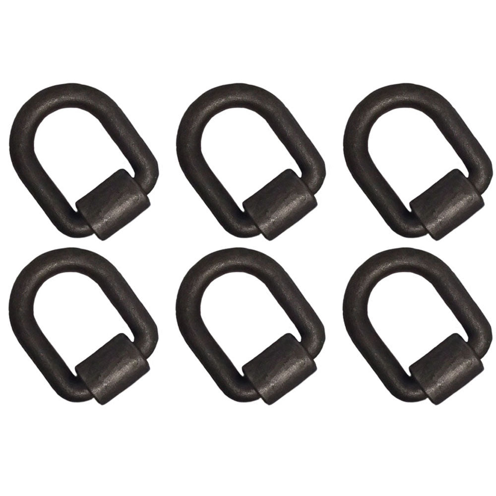 (6) 1" x 3" D-Ring w/ Weld On Clip for Flatbed Truck Trailer 47,000 lb Rated MBS
