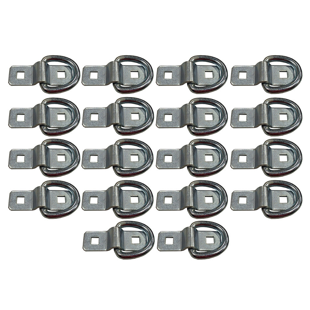 18 - 3/8" Bolt on D Ring Rope Chain Tie Down 5000# Zinc Plated Trailer Flatbed