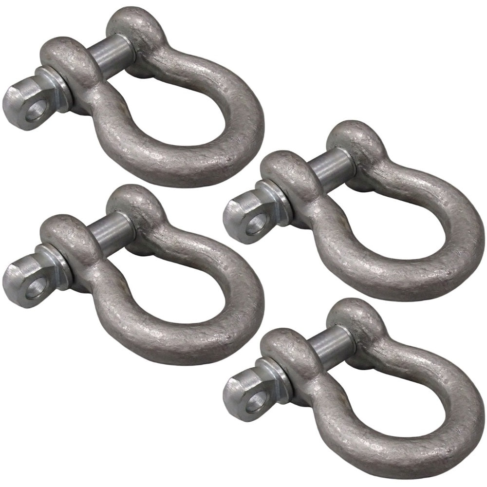 (4) 3/4" Shackle D Ring & Screw Pin Tow Chain Anchor Cable 4x4 Off-Road Recovery