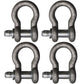 Four (4) 3/4" Bow Shackle Anchor Clevis Screw Pin 9500lb BS34 G-209