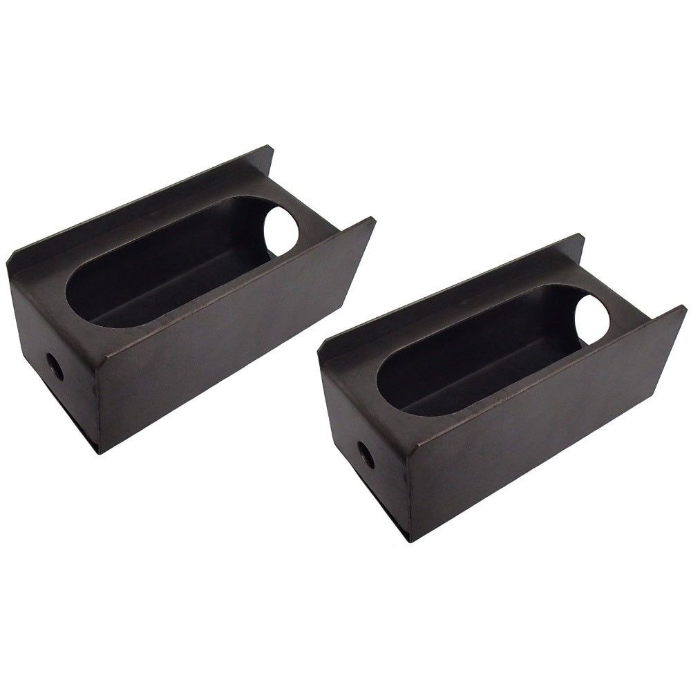 2pc Steel Mount Guard Box For 6" Oval Stop Tail Light+2" Round Side Marker Light