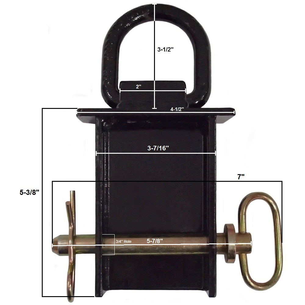 One Heavy-Duty 12,000 Lbs Removable D-Ring Stake Pocket for Flatbeds/Trailers