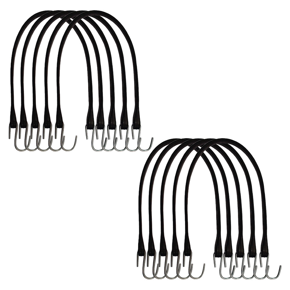 10 PACK 21" Heavy Duty Tarp Straps Tie Down Bungee Cords S-Hook Boat Covers
