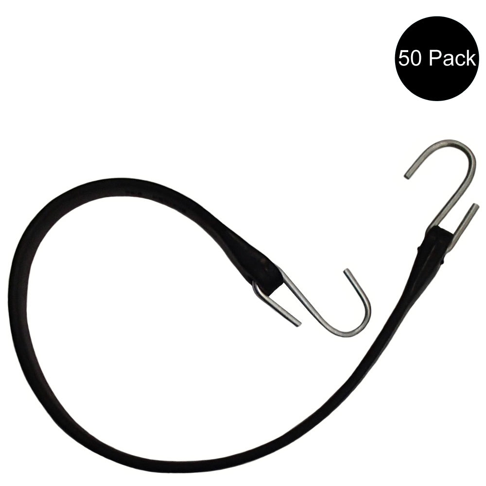 50 Tarp Straps, 21" Natural Rubber Bungee Cord Flatbed/Canvas Strap Tie-Downs