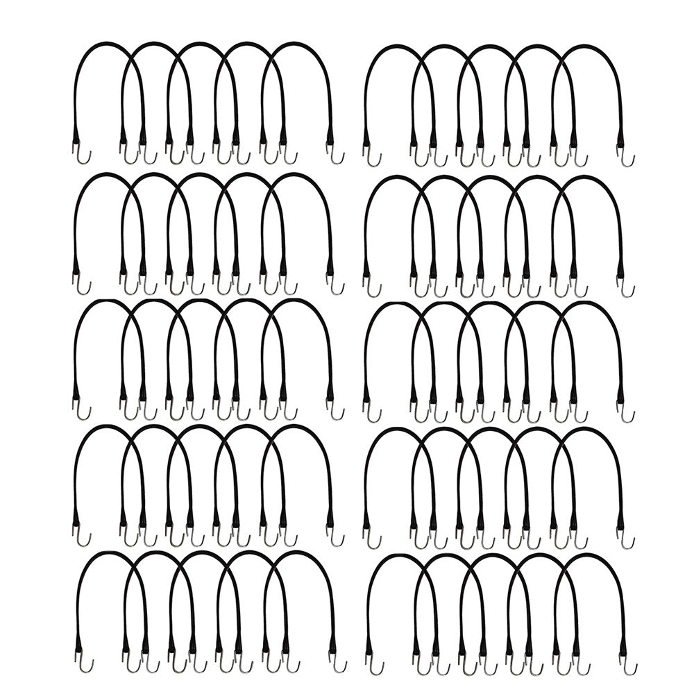 50 Tarp Straps, 21" Natural Rubber Bungee Cord Flatbed/Canvas Strap Tie-Downs