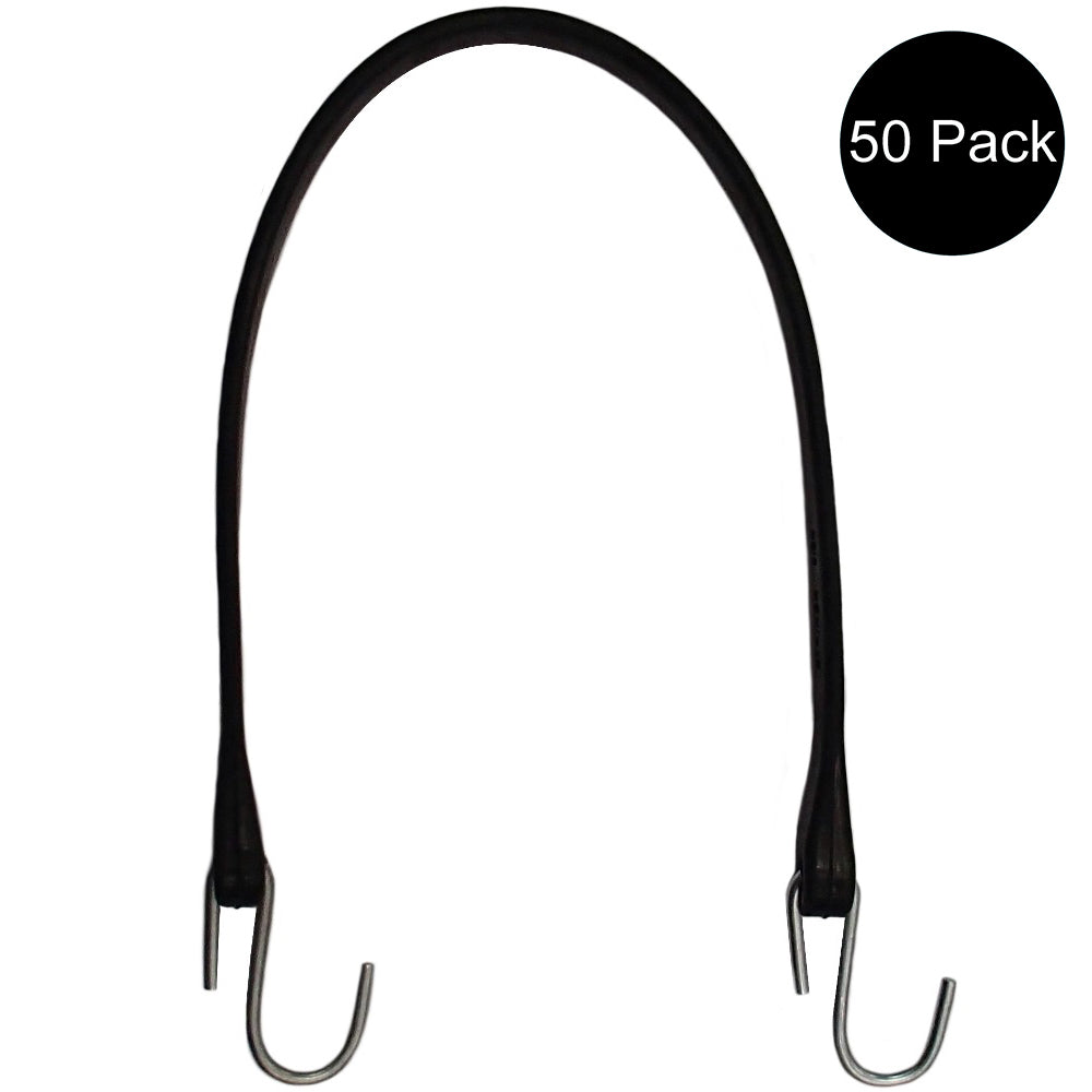 50 Tarp Straps, 21" Natural Rubber Bungee Cord Flatbed/Canvas Strap Tie-Downs