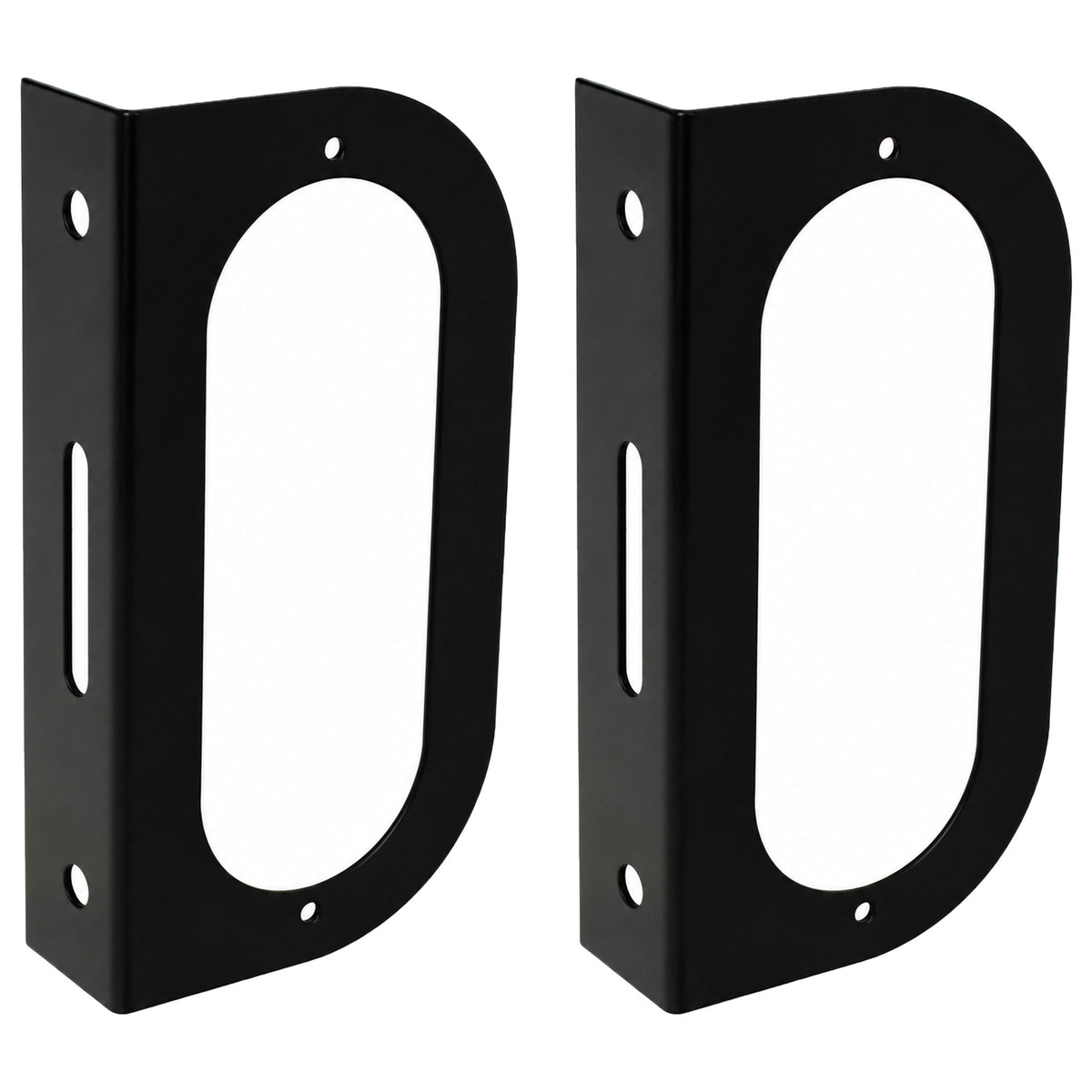 (2) Black Mounting Bracket for 6" Oval Light Powder Coated Trailer RV Optronics