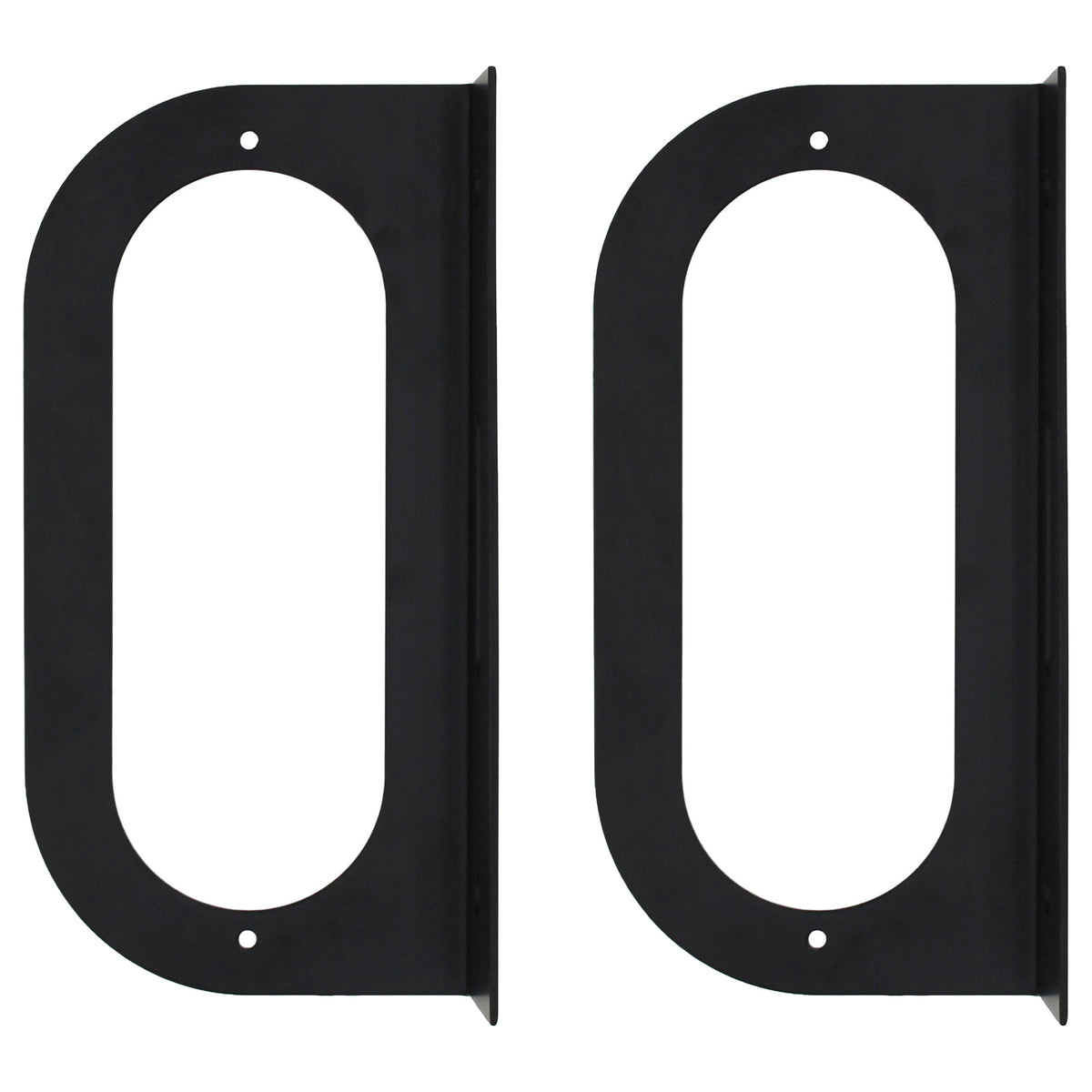 (2) Black Mounting Bracket for 6" Oval Light Powder Coated Trailer RV Optronics