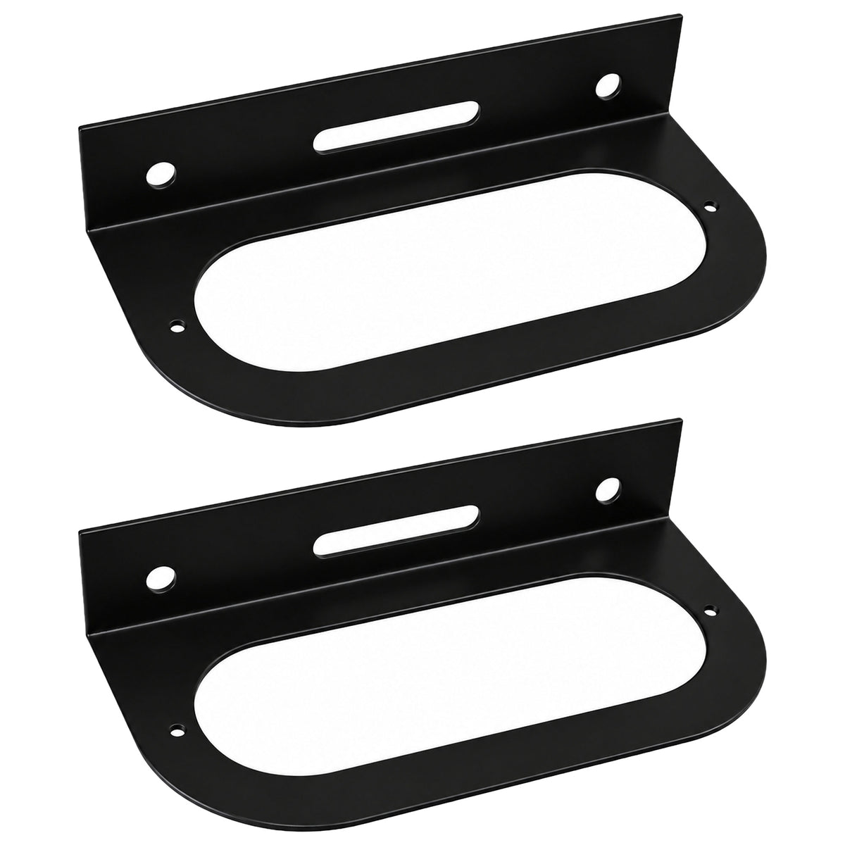 (2) Black Mounting Bracket for 6" Oval Light Powder Coated Trailer RV Optronics