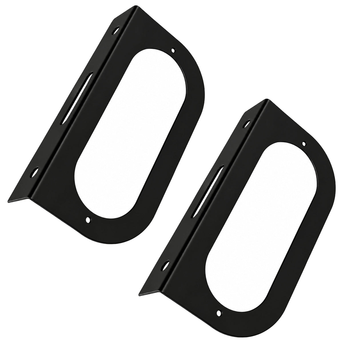 (2) Black Mounting Bracket for 6" Oval Light Powder Coated Trailer RV Optronics