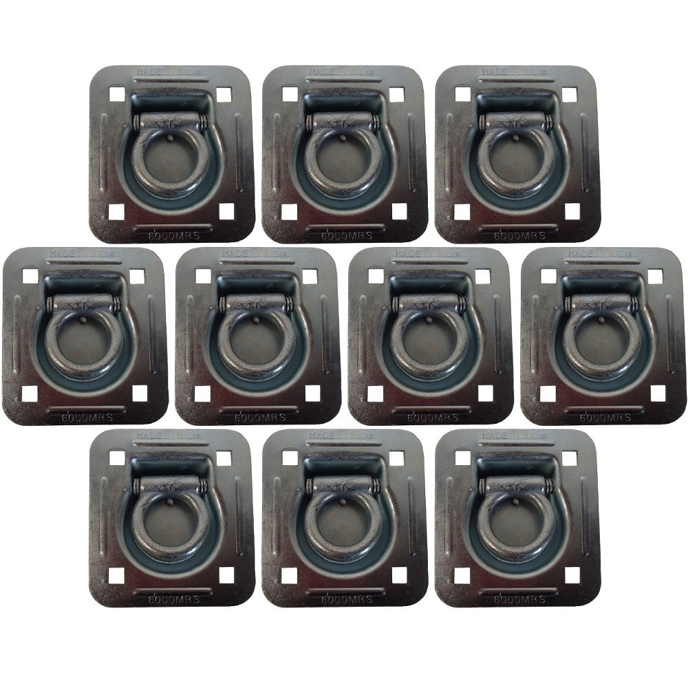 (10) Flush Mount D-Ring 1.5" Recessed Tie-Down Anchor for Trailers Trucks Cargo