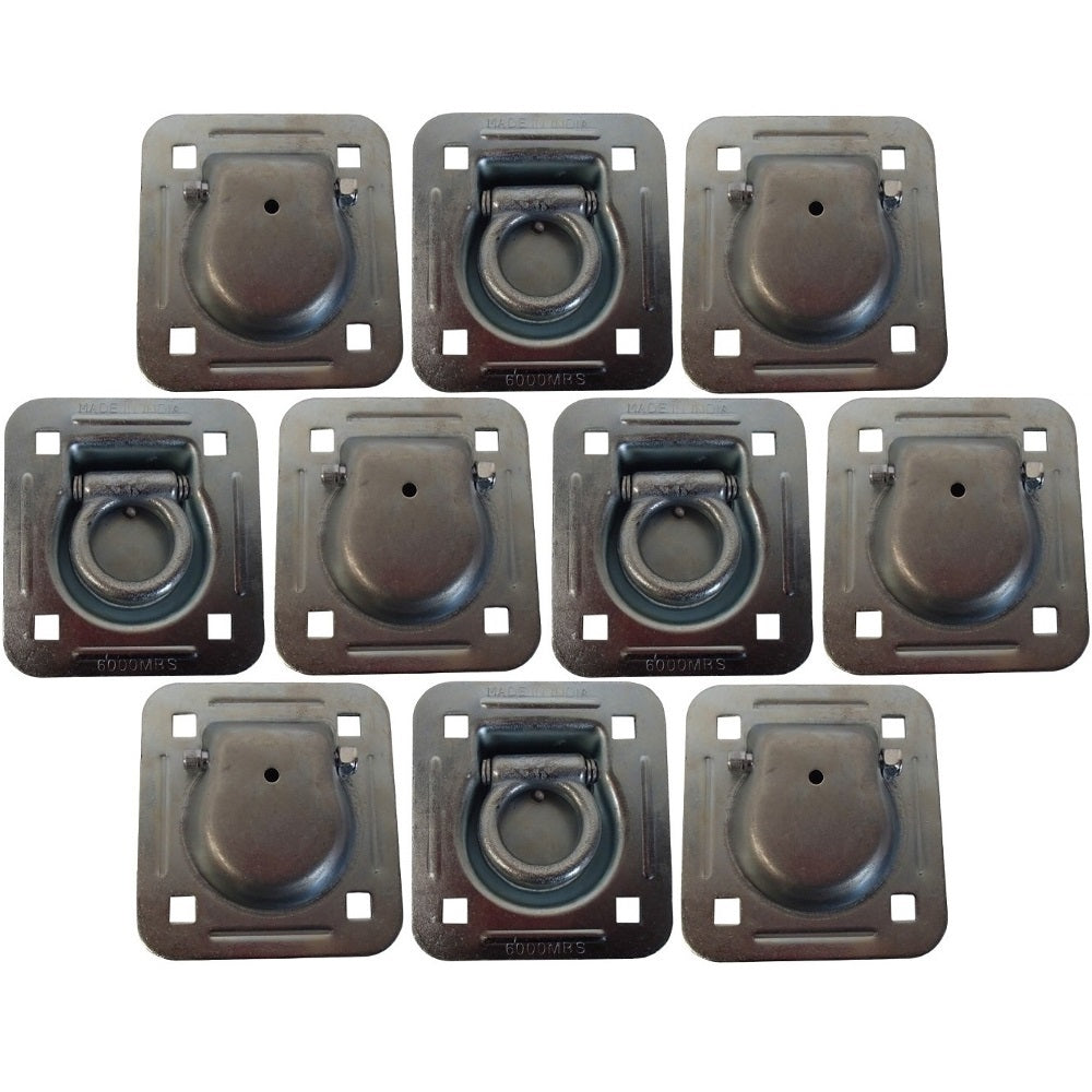 (10) Flush Mount D-Ring 1.5" Recessed Tie-Down Anchor for Trailers Trucks Cargo