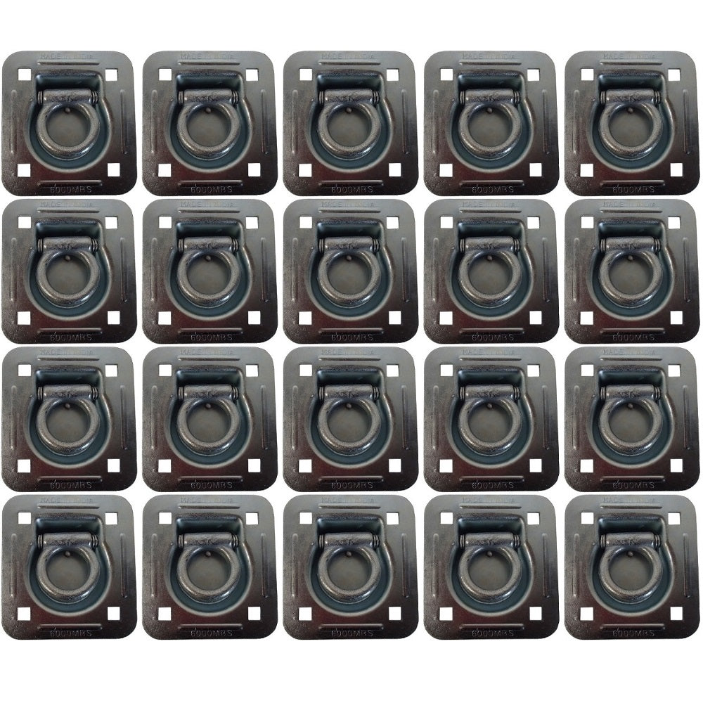 20 Pack Truck Trailer D-Ring 6,000 lb. Capacity Anchor Tie down Recessed D-Ring