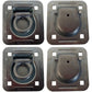 4 Pack Chain Rope Tie Down Trailer 4-Bolt Steel Recessed D-Ring 6000# MBS Rated