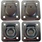 4 Pack Chain Rope Tie Down Trailer 4-Bolt Steel Recessed D-Ring 6000# MBS Rated