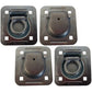 4 Pack Chain Rope Tie Down Trailer 4-Bolt Steel Recessed D-Ring 6000# MBS Rated