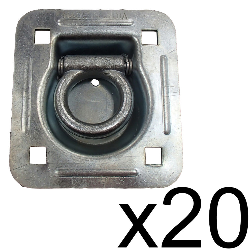 20 Pack Truck Trailer D-Ring 6,000 lb. Capacity Anchor Tie down Recessed D-Ring