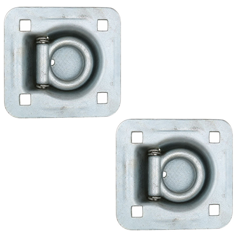 2x Recessed Tie Down D Rings Cargo For Trailers Flatbeds Trucks Cargo
