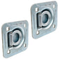 (2) Square Recessed D-Ring - 1-1/2" Bolt-on 6000 lbs MBS For Trailers Flatbeds