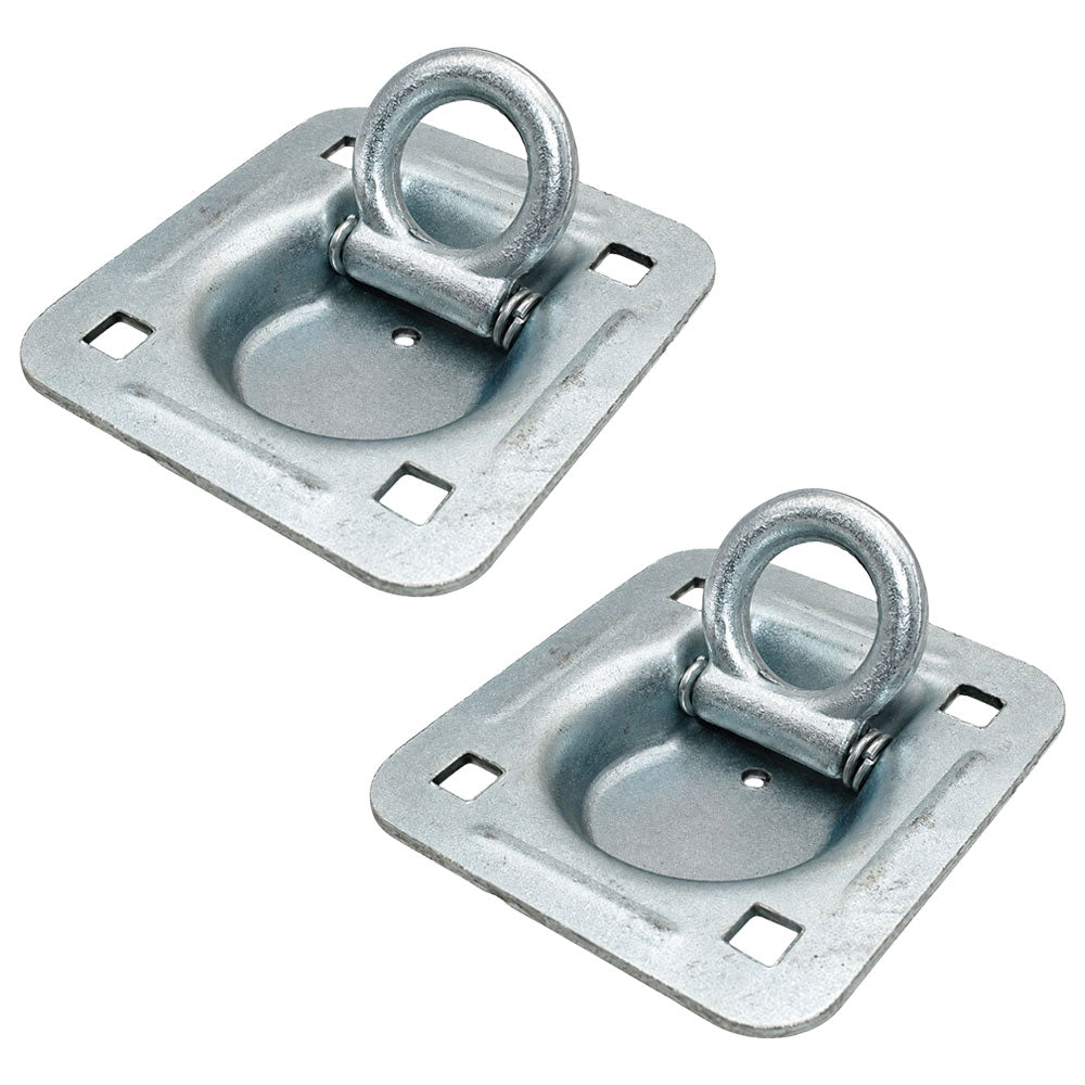 2x Recessed Tie Down D Rings Cargo For Trailers Flatbeds Trucks Cargo