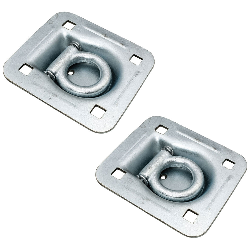 2 Flatbed Truck Cargo Trailer 6000lb Tie Down Strap Flush Mount Recessed D-Rings