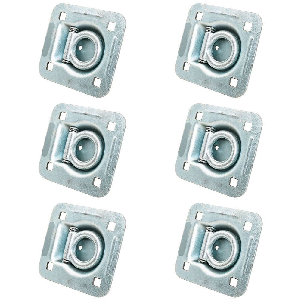 6 Recessed Quad Van Cargo Container Truck Trailer Tie Down Anchor Point D-Rings