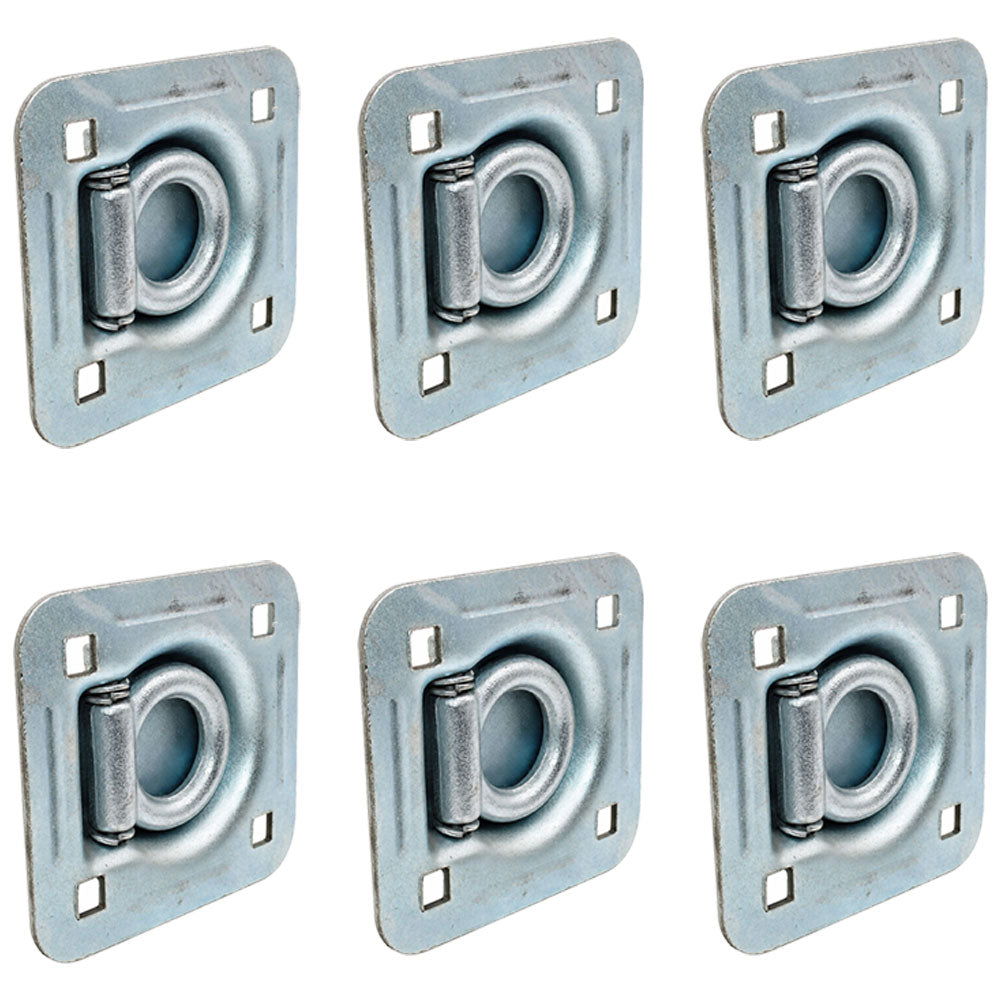 6 Recessed Quad Van Cargo Container Truck Trailer Tie Down Anchor Point D-Rings