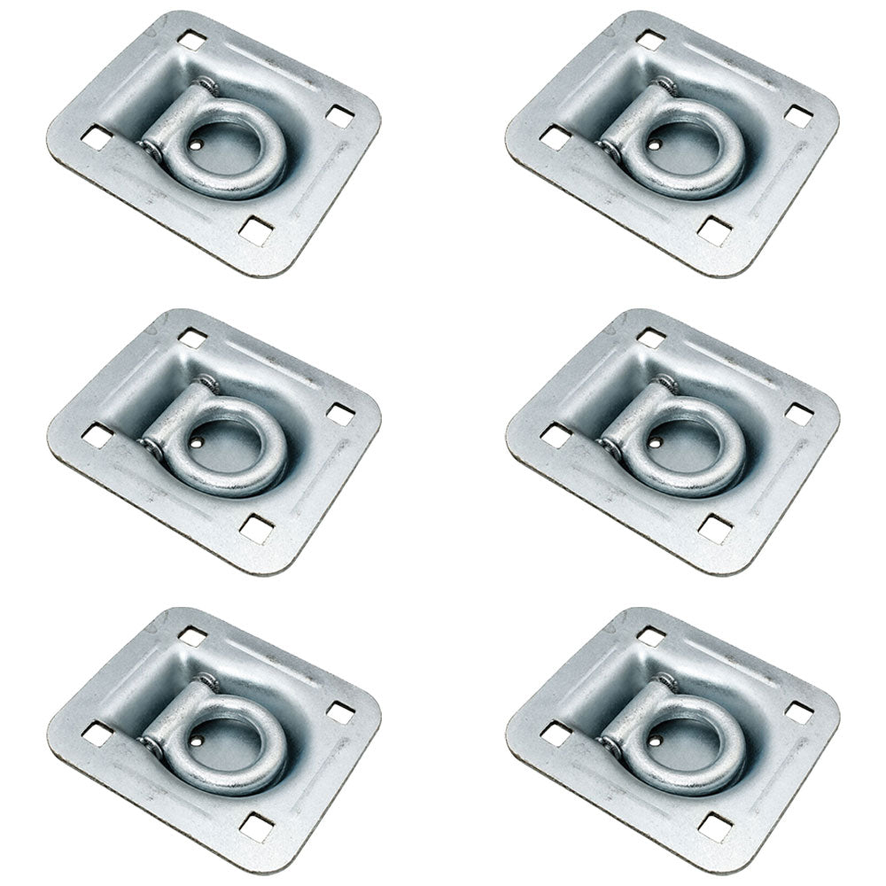 6 Recessed Quad Van Cargo Container Truck Trailer Tie Down Anchor Point D-Rings