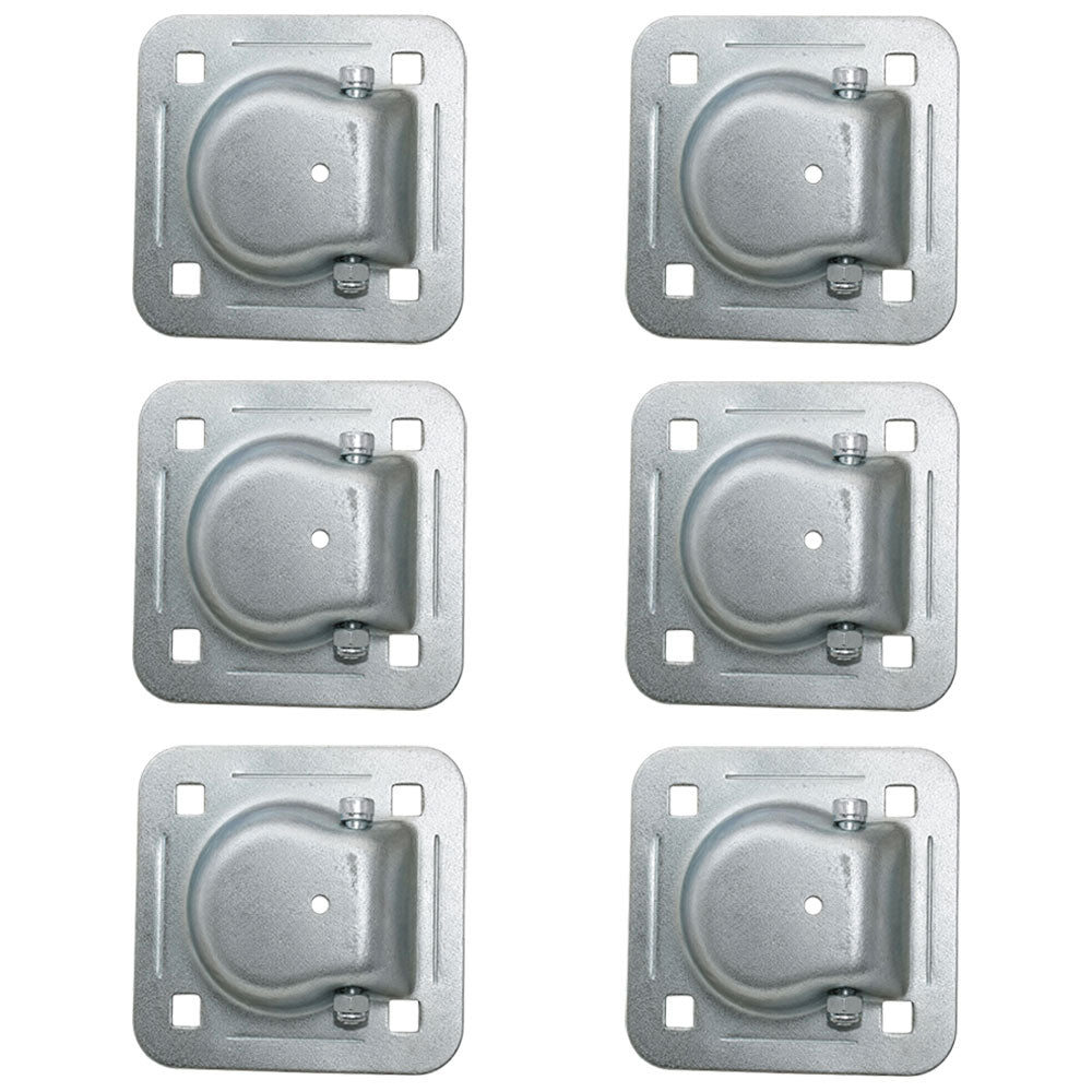 6 Recessed Quad Van Cargo Container Truck Trailer Tie Down Anchor Point D-Rings