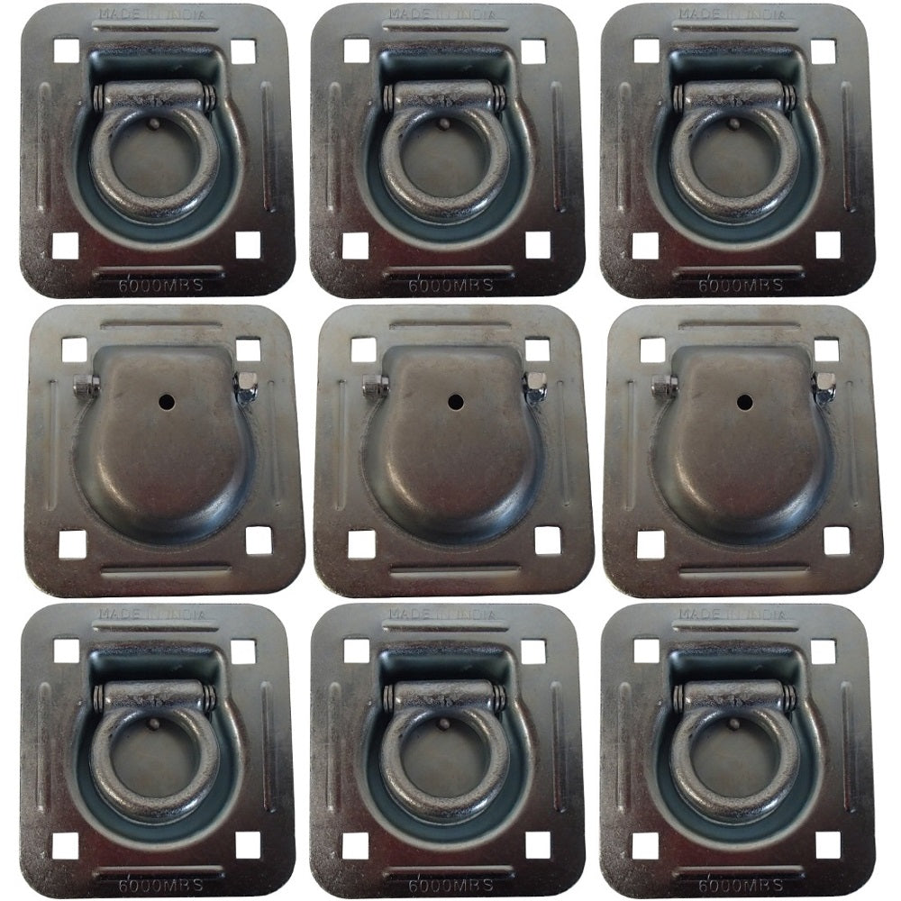 9 Pack Car Truck Trailer Anchor Point 6,000 lb. Capacity Recessed D-Ring
