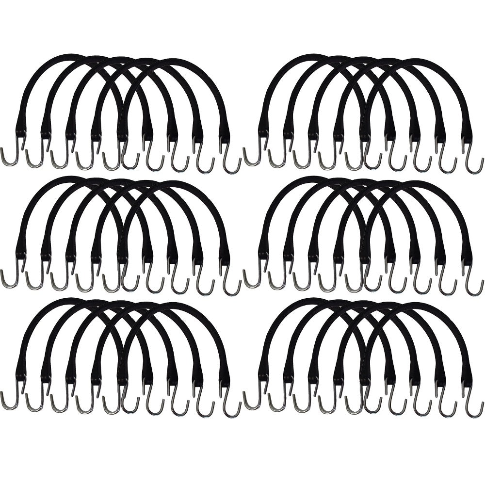30 15" HD Rubber Tarp Straps Flatbed Bungee Tarp Tie-Downs Tire Chain Tensioners