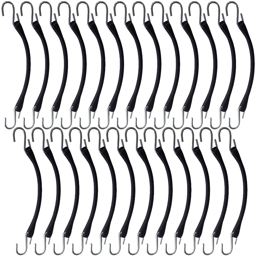 (25) Heavy Duty 9" Rubber Bungee Cords Tarp Tie-Down Straps