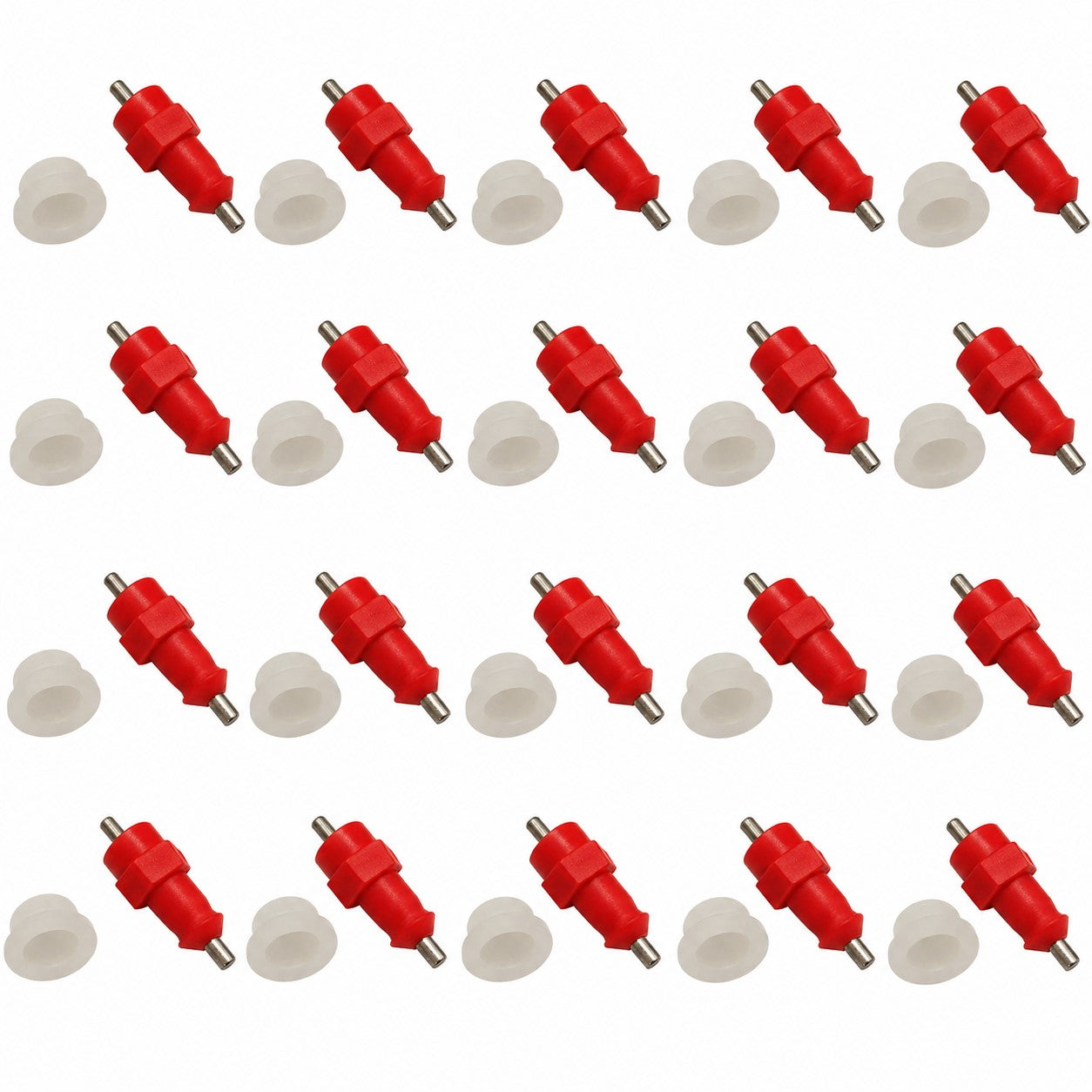 24 Chicken Waterer Push In Poultry Nipples Drinker Bird Drink Water Fowl Chook