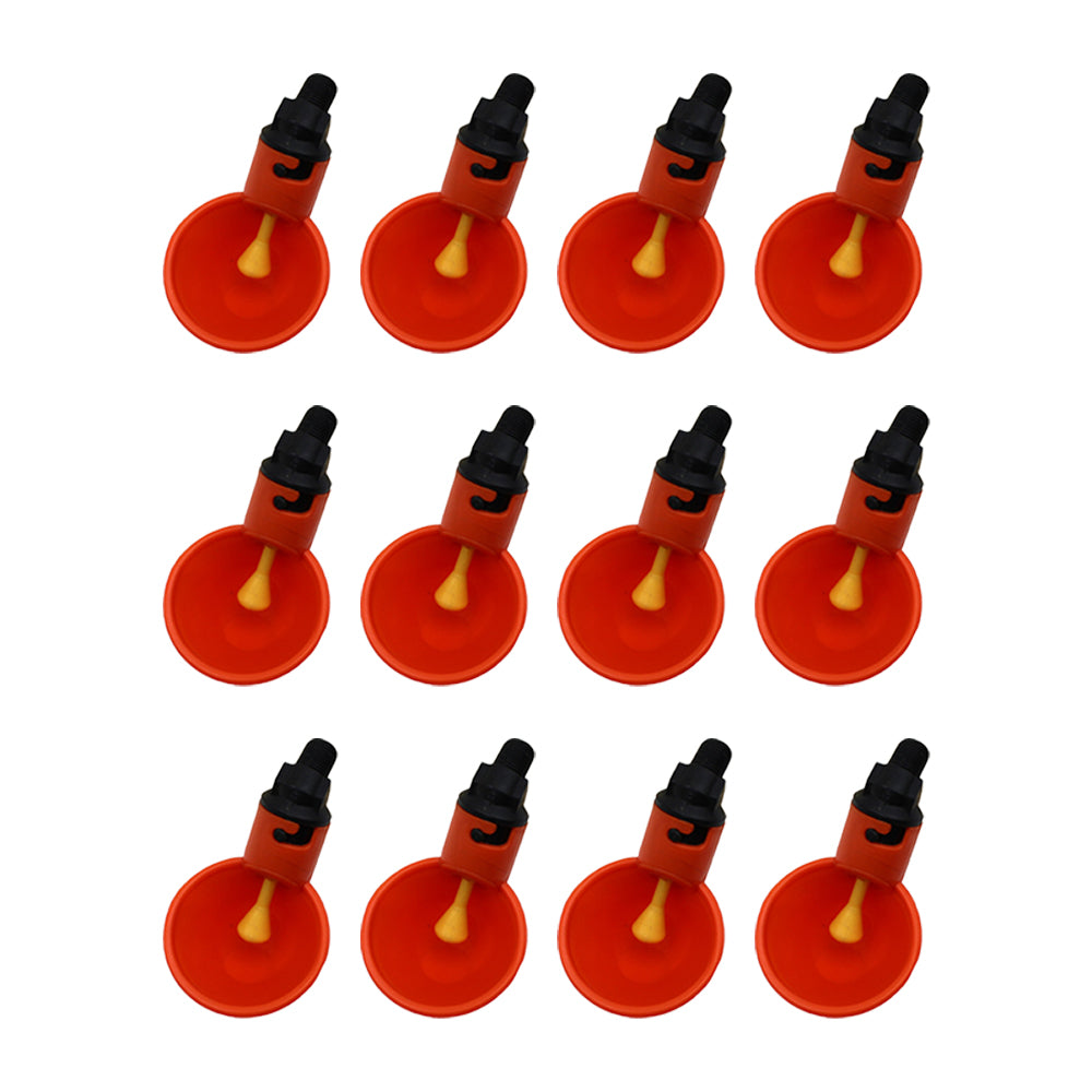 12 Pack Automatic Waterer Drinker Cups For Chicken Coop Poultry Chook Bird Water