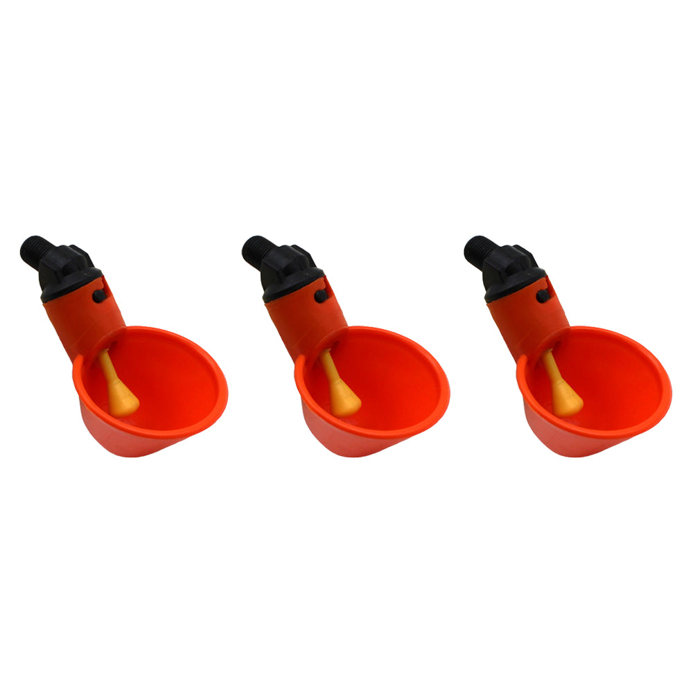 (3) Automatic Waterer Drinker Cups Chicken Coop Poultry Chook Bird Turkey Drinker