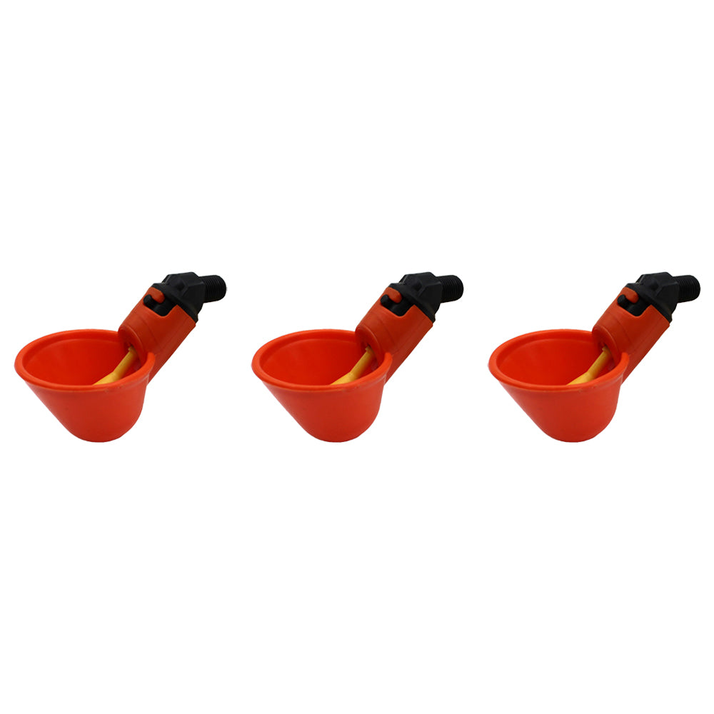 (3) Automatic Waterer Drinker Cups Chicken Coop Poultry Chook Bird Turkey Drinker
