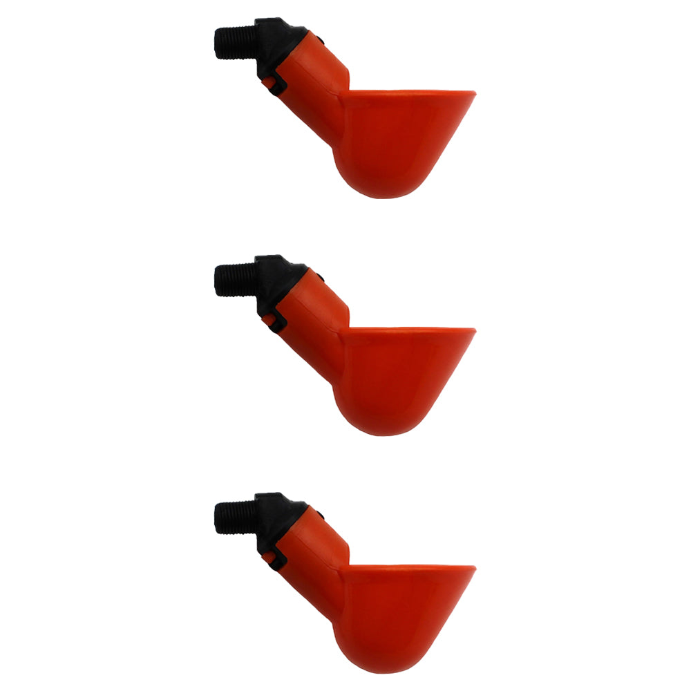 3 Automatic Waterer Drinker Cups Chicken Coop Poultry Chook Bird Turkey Drink