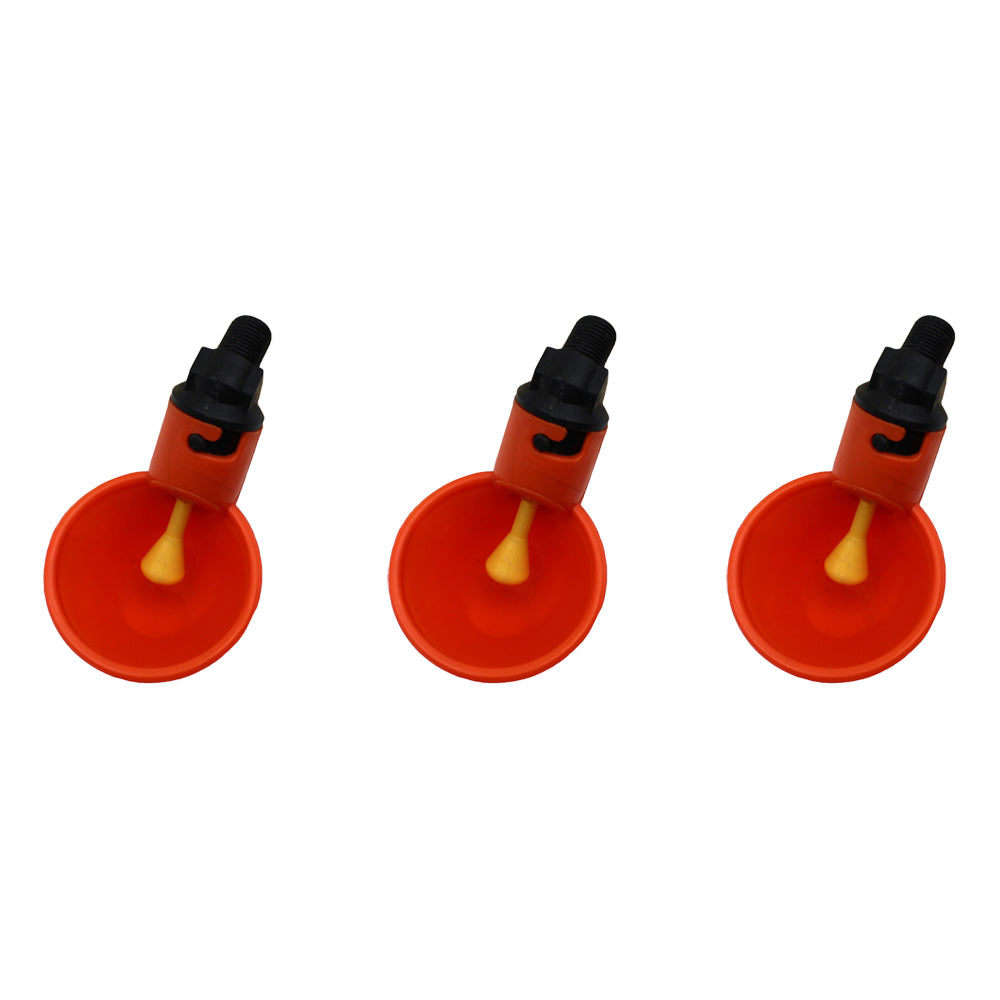 (3) Automatic Waterer Drinker Cups Chicken Coop Poultry Chook Bird Turkey Drinker