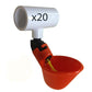 Qty 20: Drinker Cup with PVC Fitting Fits Universal Products Replaces 12F