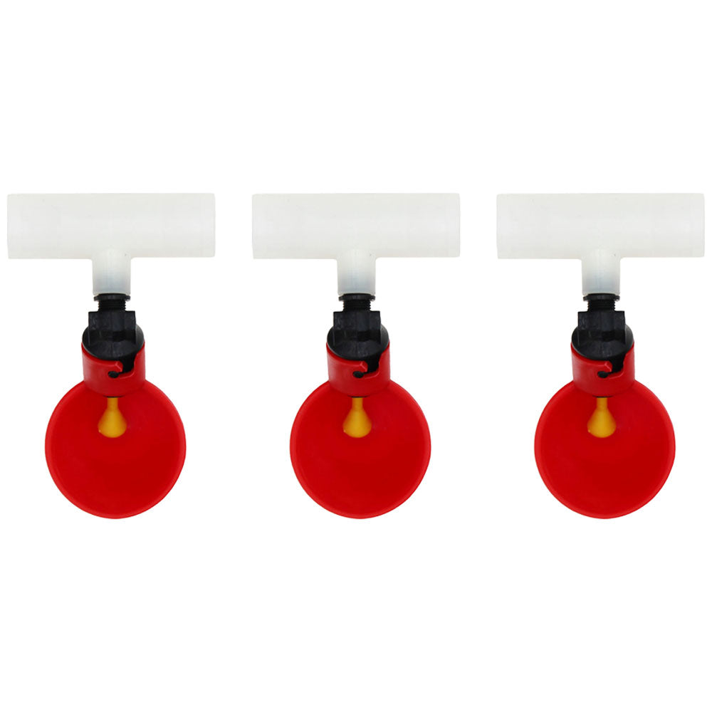 Three (3) Automatic Waterer Drinker Cups and Clear Fitting Chicken Water Poultry