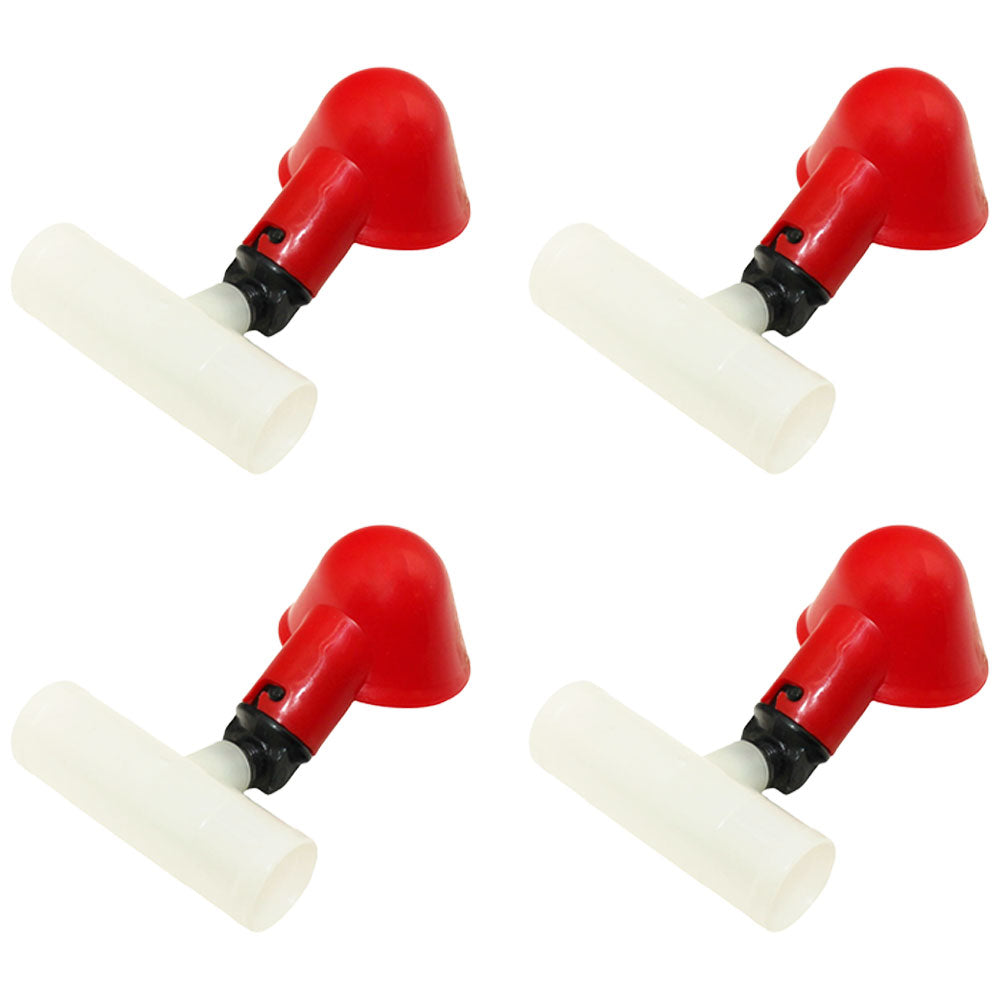(4) AUTOMATIC WATER DRINK CUPS & 1/2" PLASTIC TEE FITTING CHICKEN WATER POULTRY