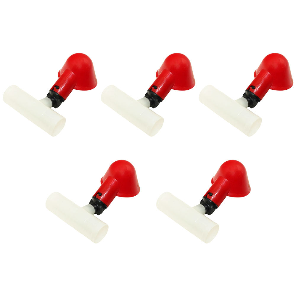 Five (5) Automatic Waterer Drinker Cups and Clear Plastic Fitting