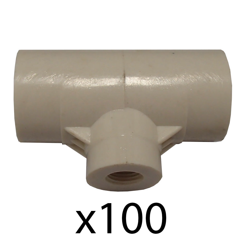 One Hundred (100) Water Drinker 1/2" PVC Fitting for Waterer Cups or Nipples