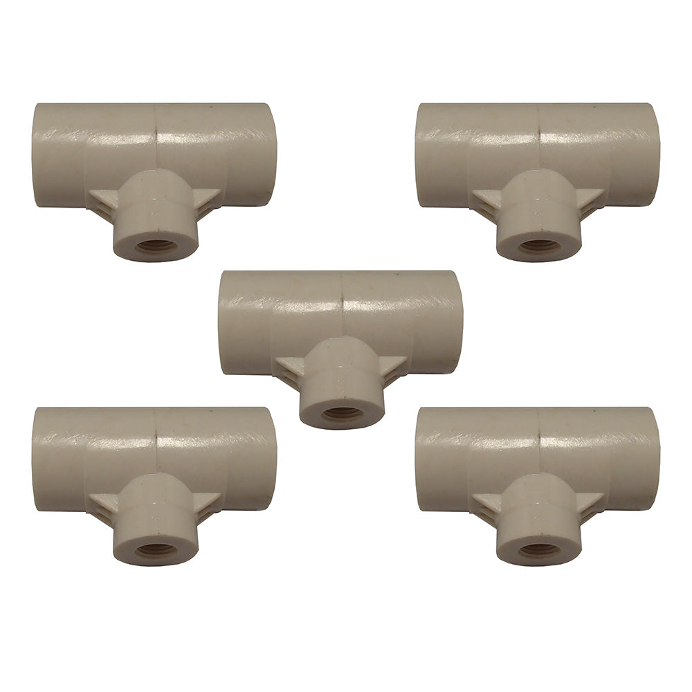 (5) PVC 1/2" Tee Fittings for Hen/Poultry Drinker Waterer Cups & Nipples