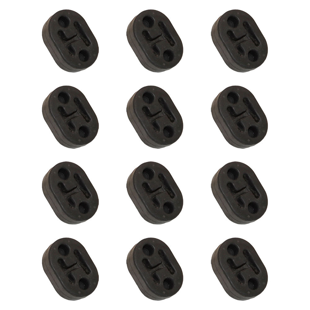 12 PCS Universal Car Pickup Exhaust Mount Repair Hanger Bracket Black Rubber Kit