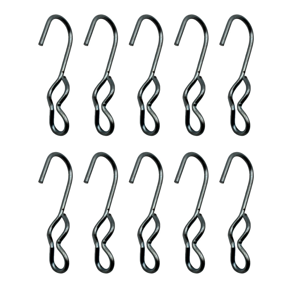 SJ Hooks 10 Piece Set Steel Construction for Rope Shock Cord Bungee Cord