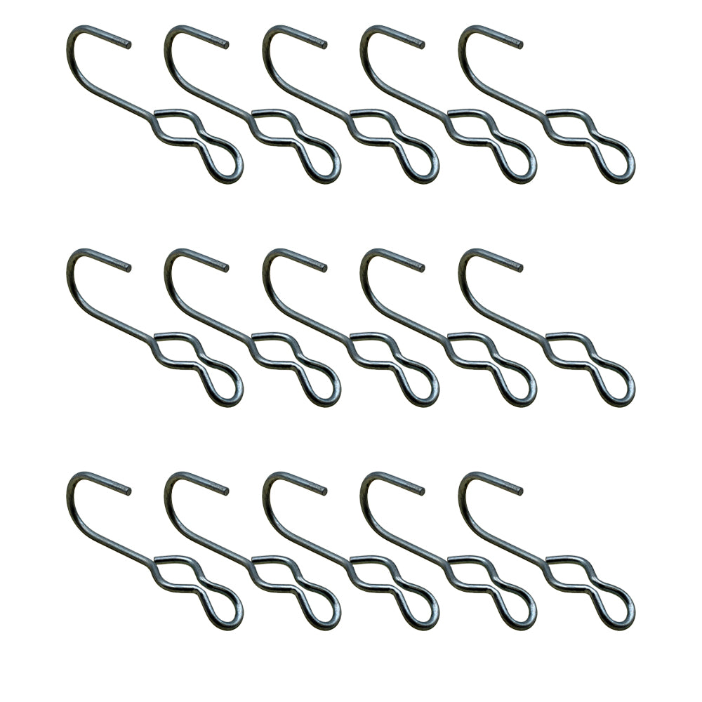 15 SJ Hooks For Rubber Rope Shock Cord Bungee Cord Tarp Strap Tie Down Hook