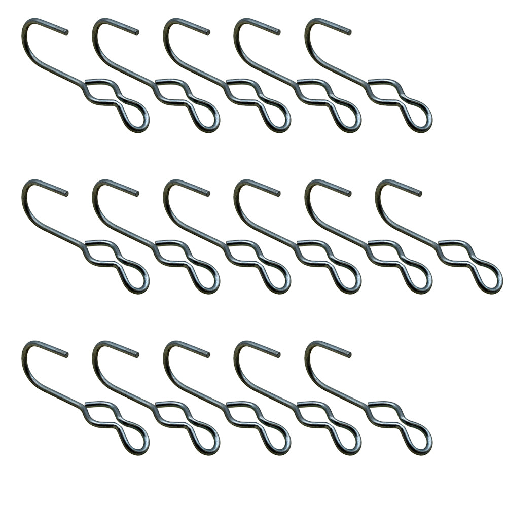 (16) SJ Hooks for Rubber Rope Shock Cord Tarp Hook Strap Tie Down Bungee Cord