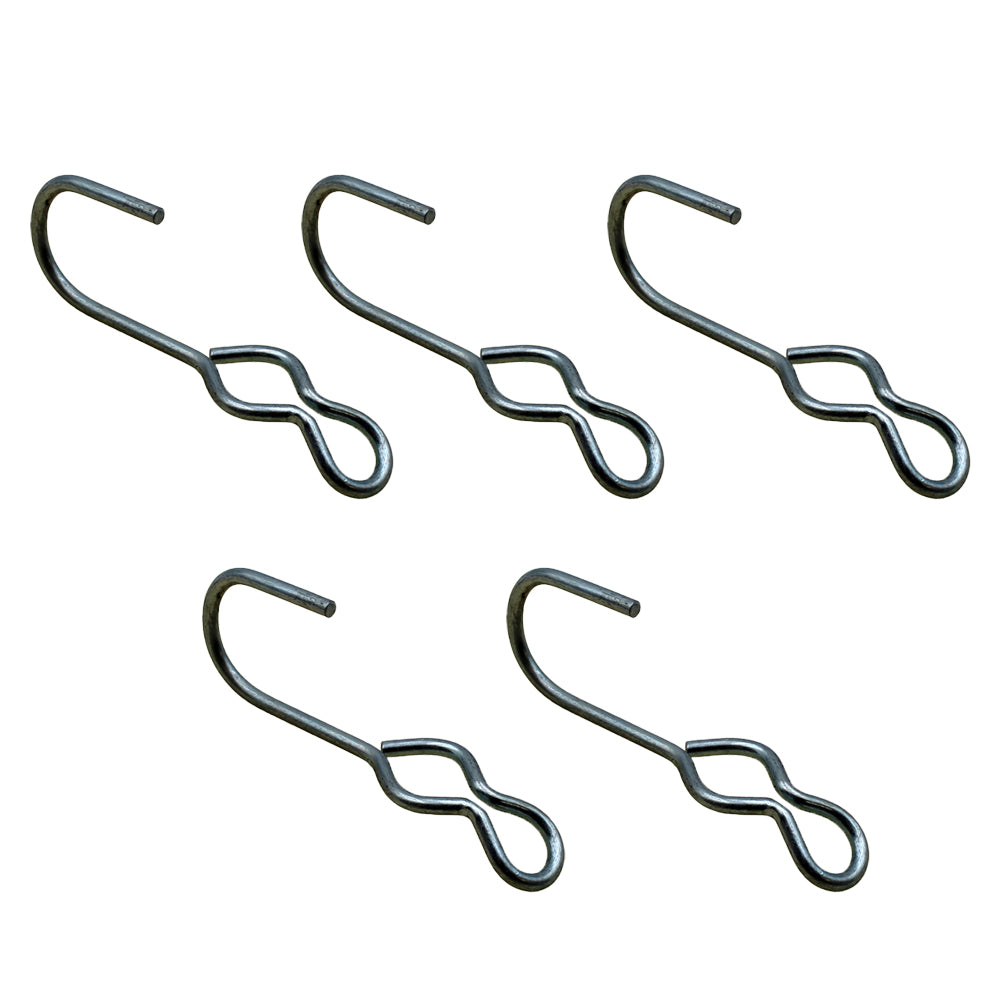 S J Hooks 5 Piece Set Steel Construction for Rope Shock Cord Bungee Cord