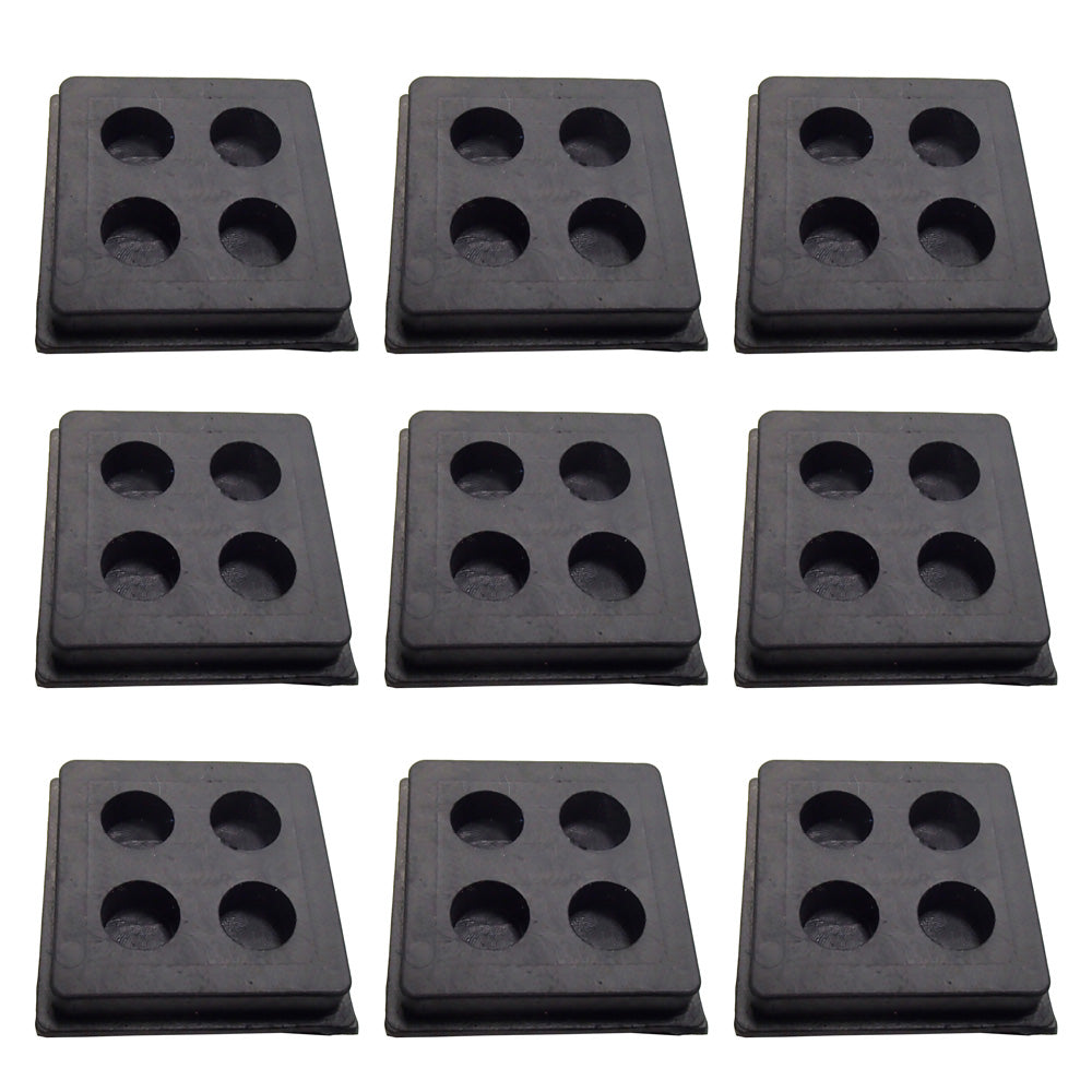 Set of (9) 2" x 2" x 3/4" Anti Vibration Heavy Duty All Rubber Isolation Pads
